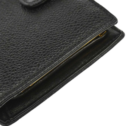 Chanel Black Caviar Skin Bifold Wallet Purse