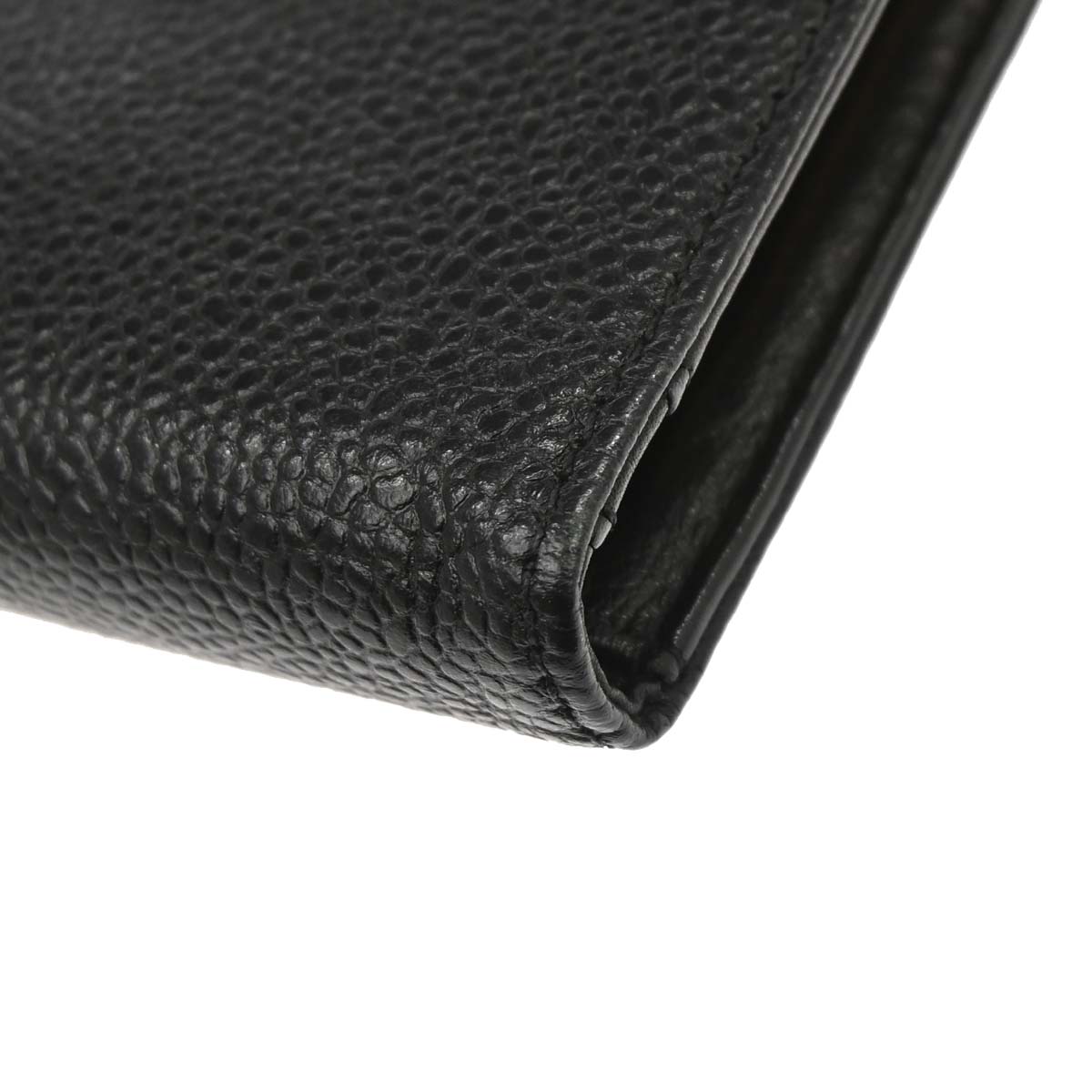 Chanel Black Caviar Skin Bifold Wallet Purse