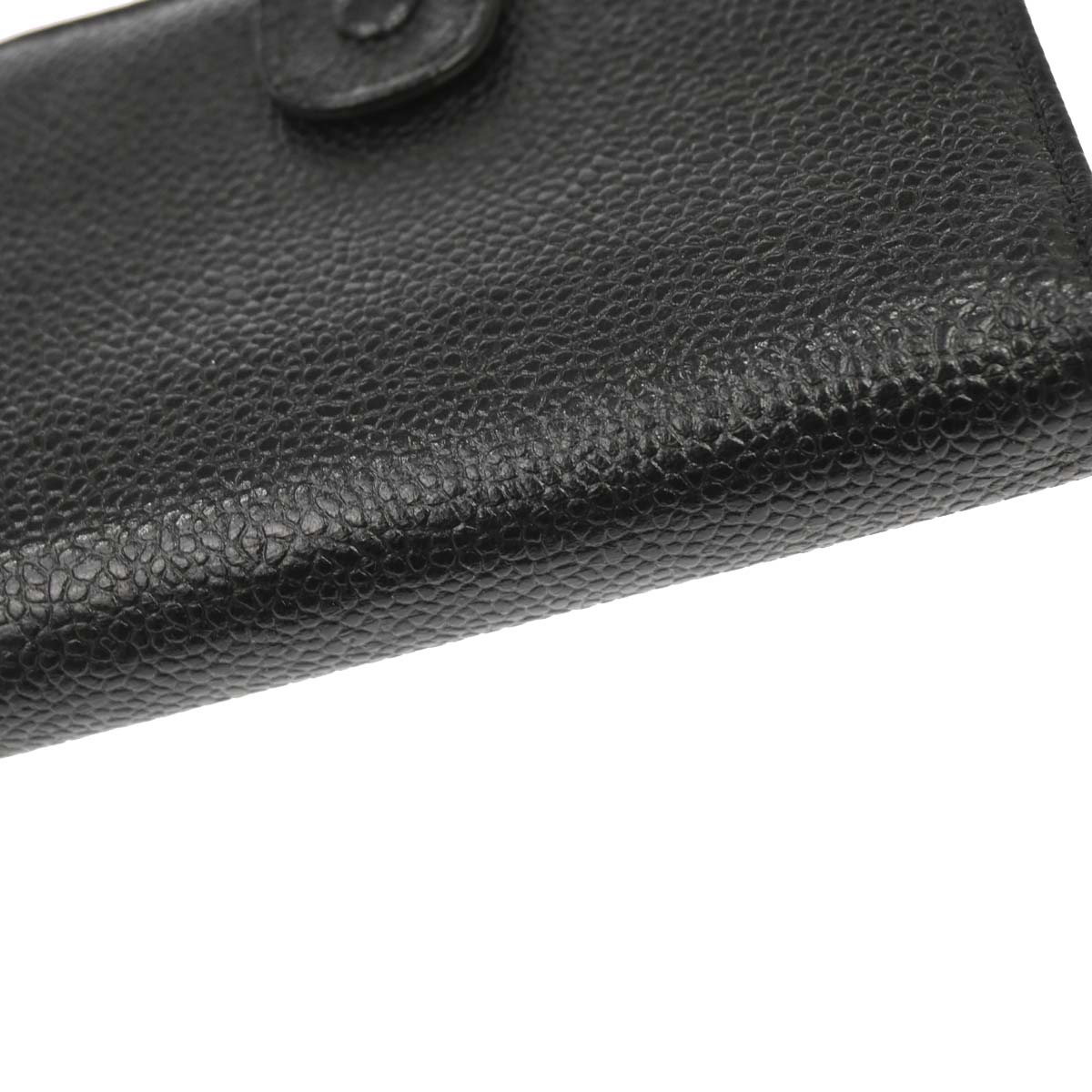 Chanel Black Caviar Skin Bifold Wallet Purse