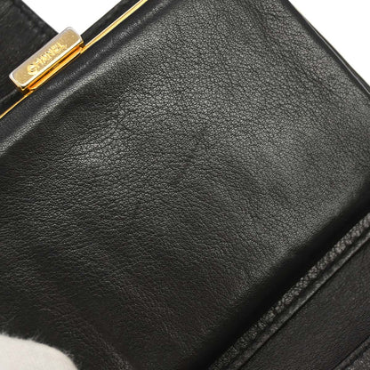 Chanel Black Caviar Skin Bifold Wallet Purse