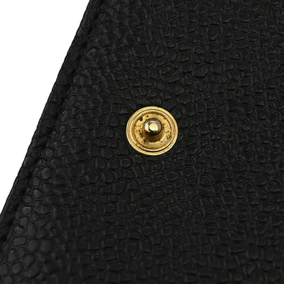 Chanel Black Caviar Skin Bifold Wallet Purse