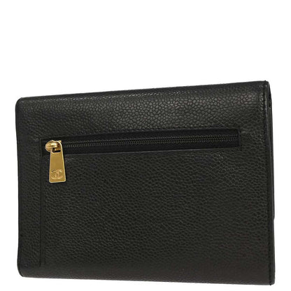 Chanel Black Caviar Skin Trifold Wallet