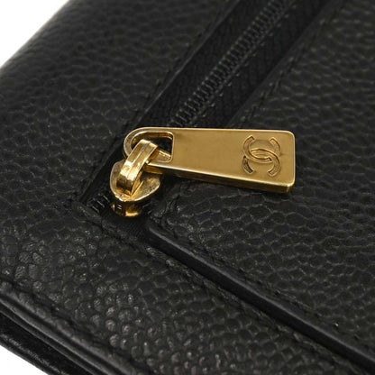 Chanel Black Caviar Skin Trifold Wallet