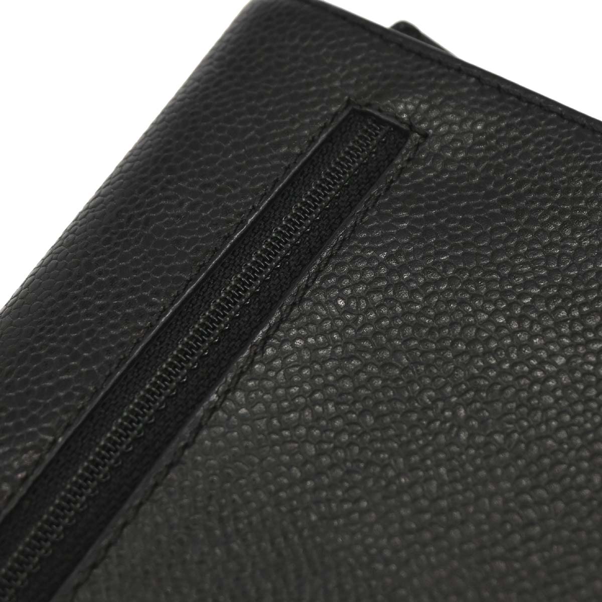 Chanel Black Caviar Skin Trifold Wallet