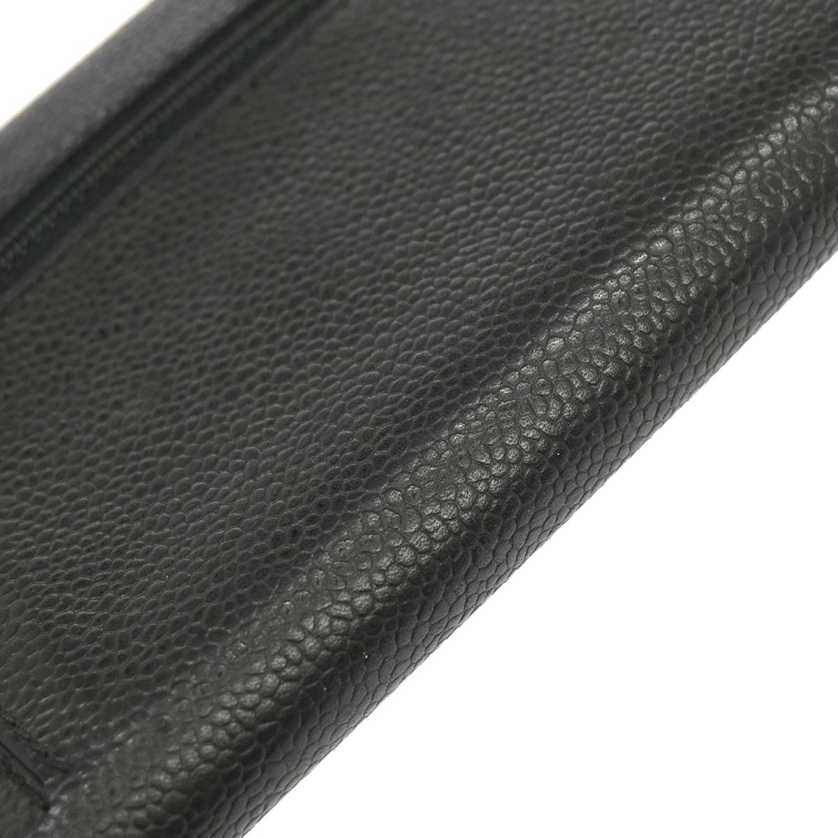 Chanel Black Caviar Skin Trifold Wallet