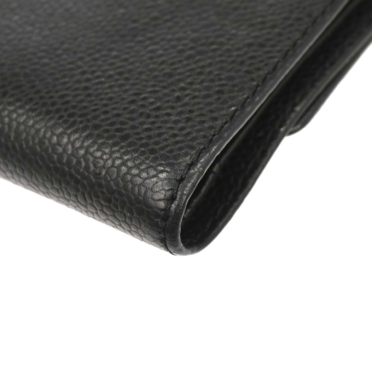 Chanel Black Caviar Skin Trifold Wallet