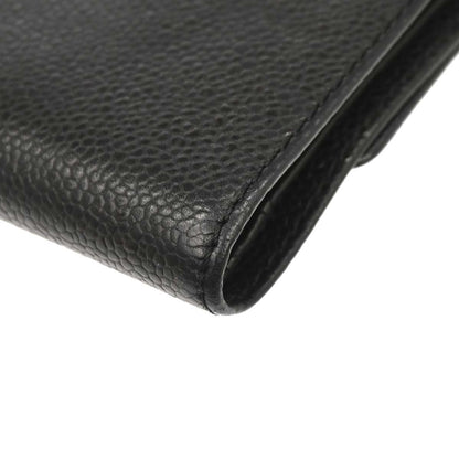Chanel Black Caviar Skin Trifold Wallet