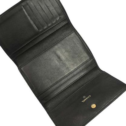 Chanel Black Caviar Skin Trifold Wallet