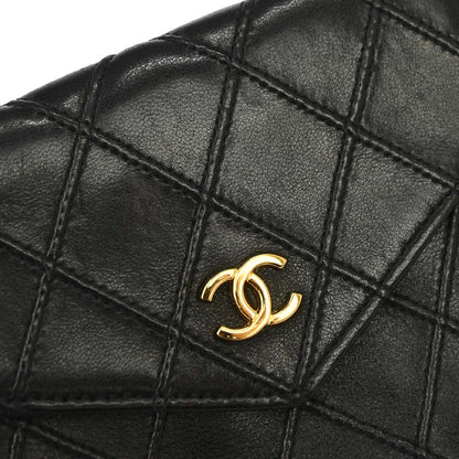 Chanel 1994-1996 Black Lambskin Bicolore Bifold Wallet
