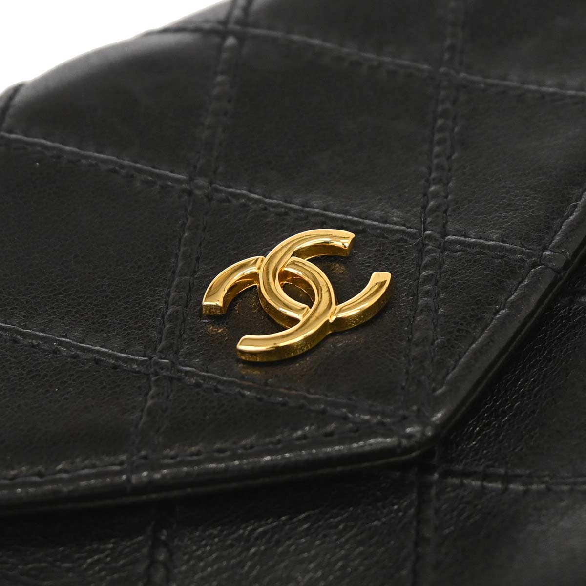 Chanel 1994-1996 Black Lambskin Bicolore Bifold Wallet