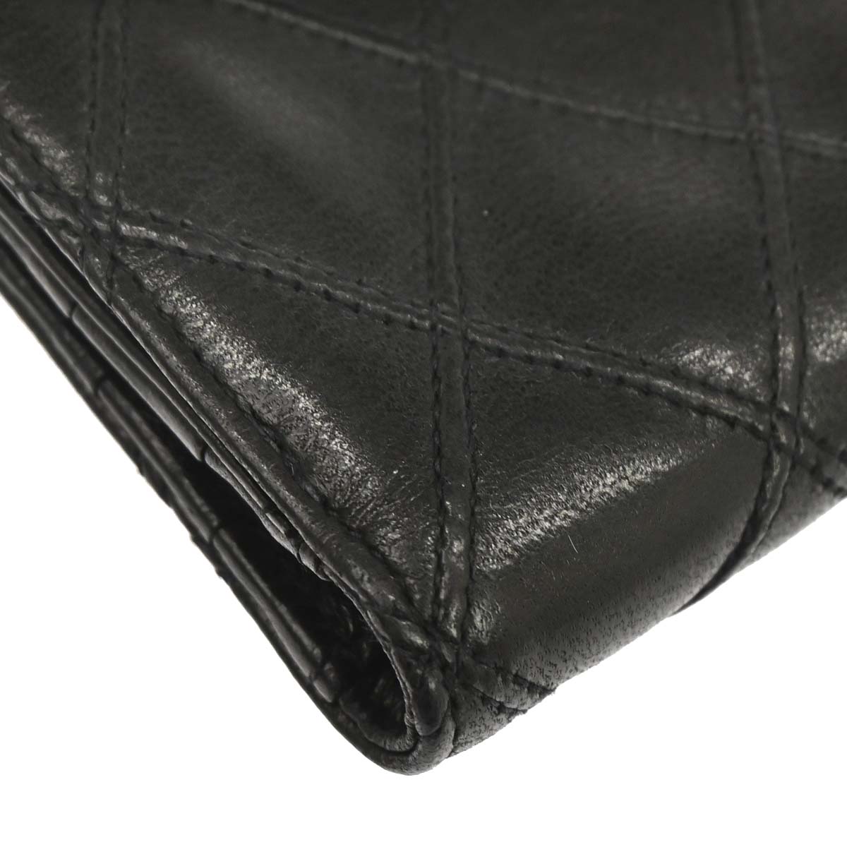 Chanel 1994-1996 Black Lambskin Bicolore Bifold Wallet