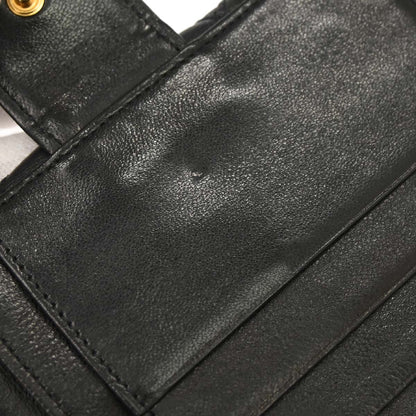 Chanel 1994-1996 Black Lambskin Bicolore Bifold Wallet