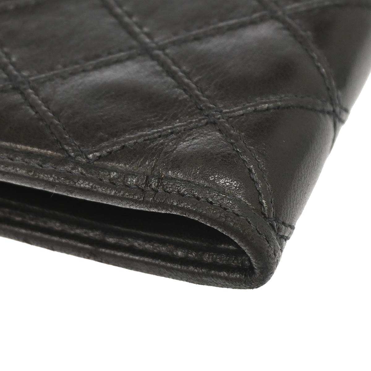 Chanel 1991-1994 Black Lambskin Bicolore Long Wallet