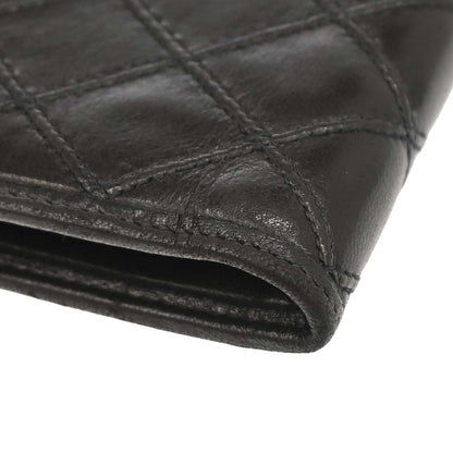 Chanel 1991-1994 Black Lambskin Bicolore Long Wallet