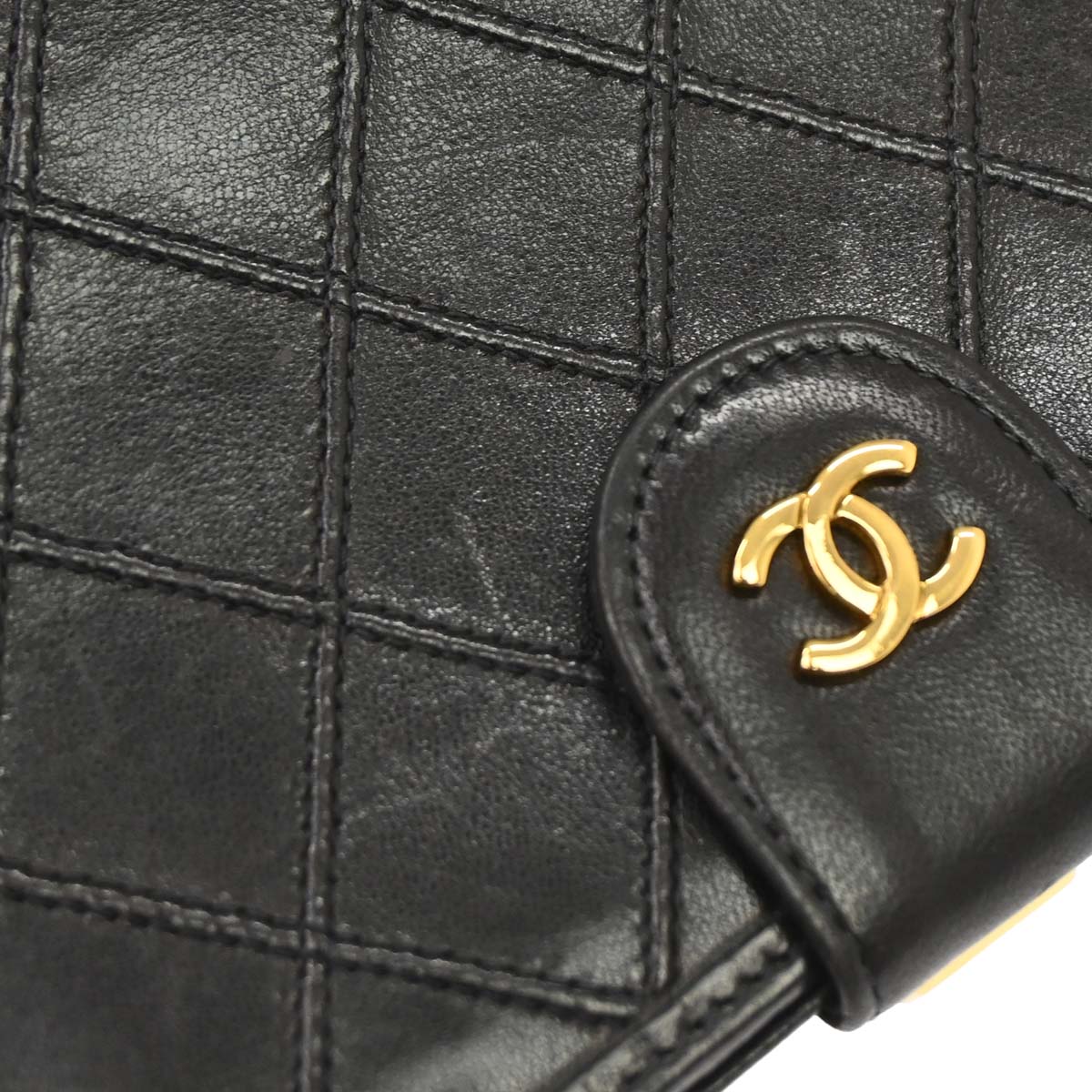 Chanel 1991-1994 Black Lambskin Bicolore Long Wallet