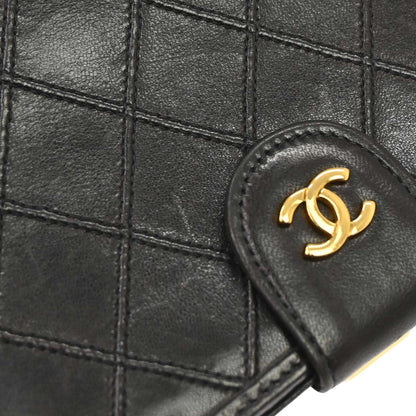 Chanel 1991-1994 Black Lambskin Bicolore Long Wallet