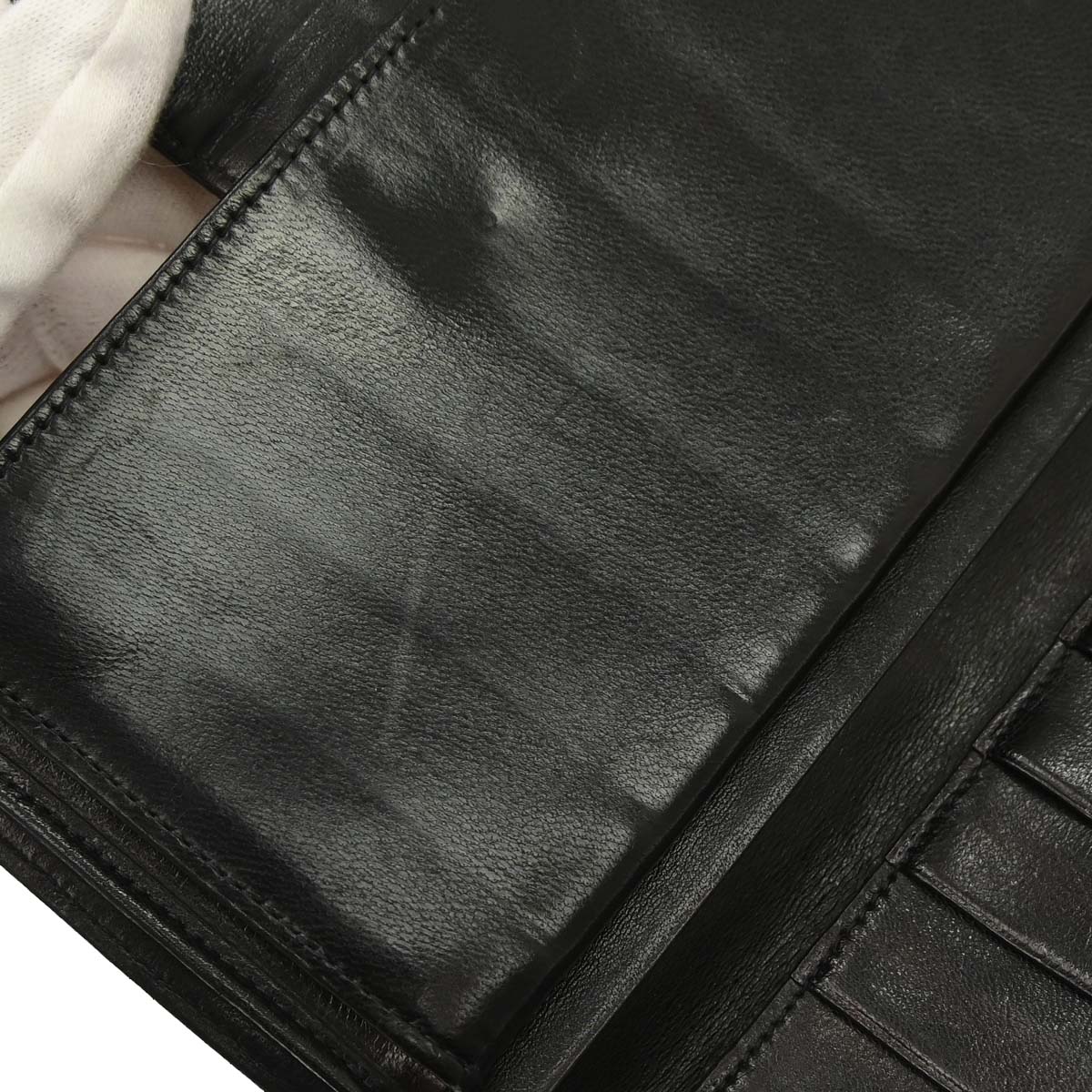Chanel 1991-1994 Black Lambskin Bicolore Long Wallet