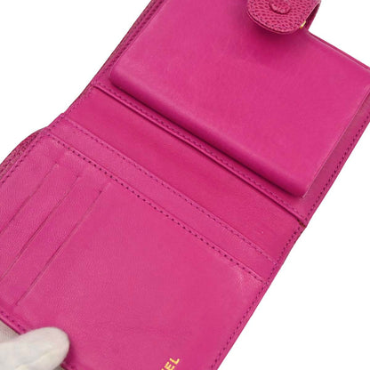Chanel Pink Caviar Skin Bifold Wallet