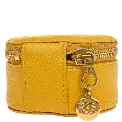 Chanel 1994-1996 Yellow Caviar Skin Jewelry Case Pouch