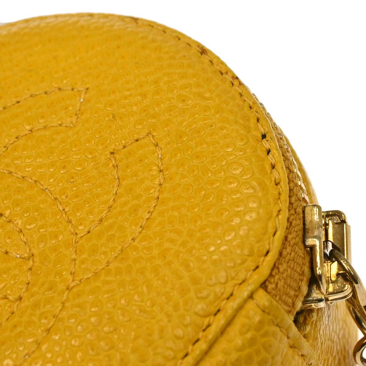 Chanel 1994-1996 Yellow Caviar Skin Jewelry Case Pouch
