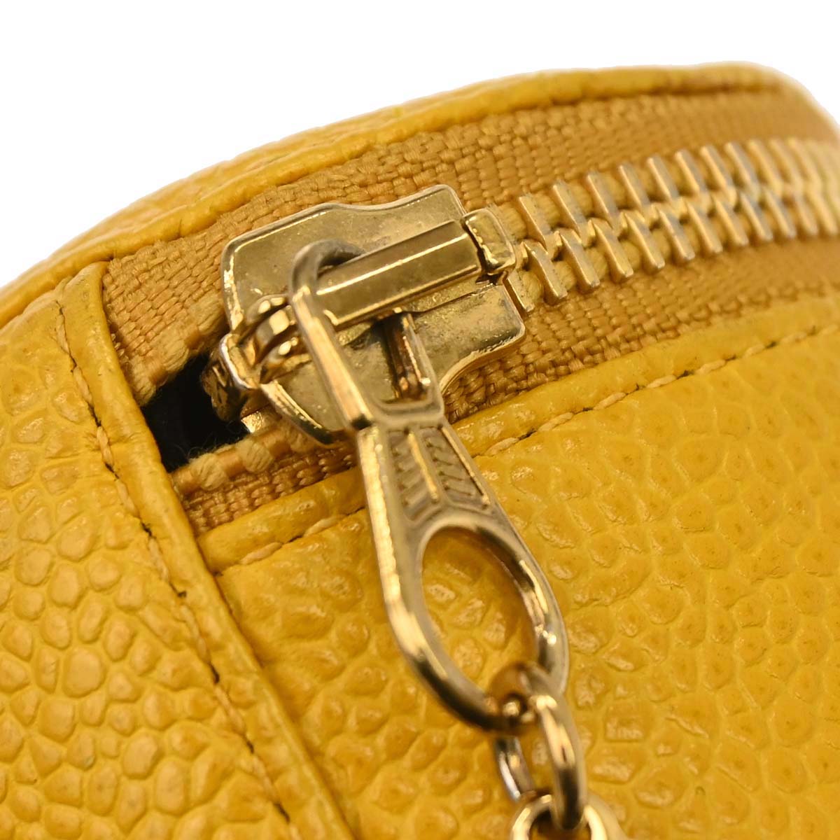 Chanel 1994-1996 Yellow Caviar Skin Jewelry Case Pouch