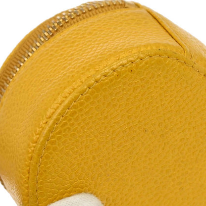 Chanel 1994-1996 Yellow Caviar Skin Jewelry Case Pouch