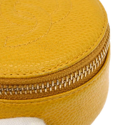 Chanel 1994-1996 Yellow Caviar Skin Jewelry Case Pouch