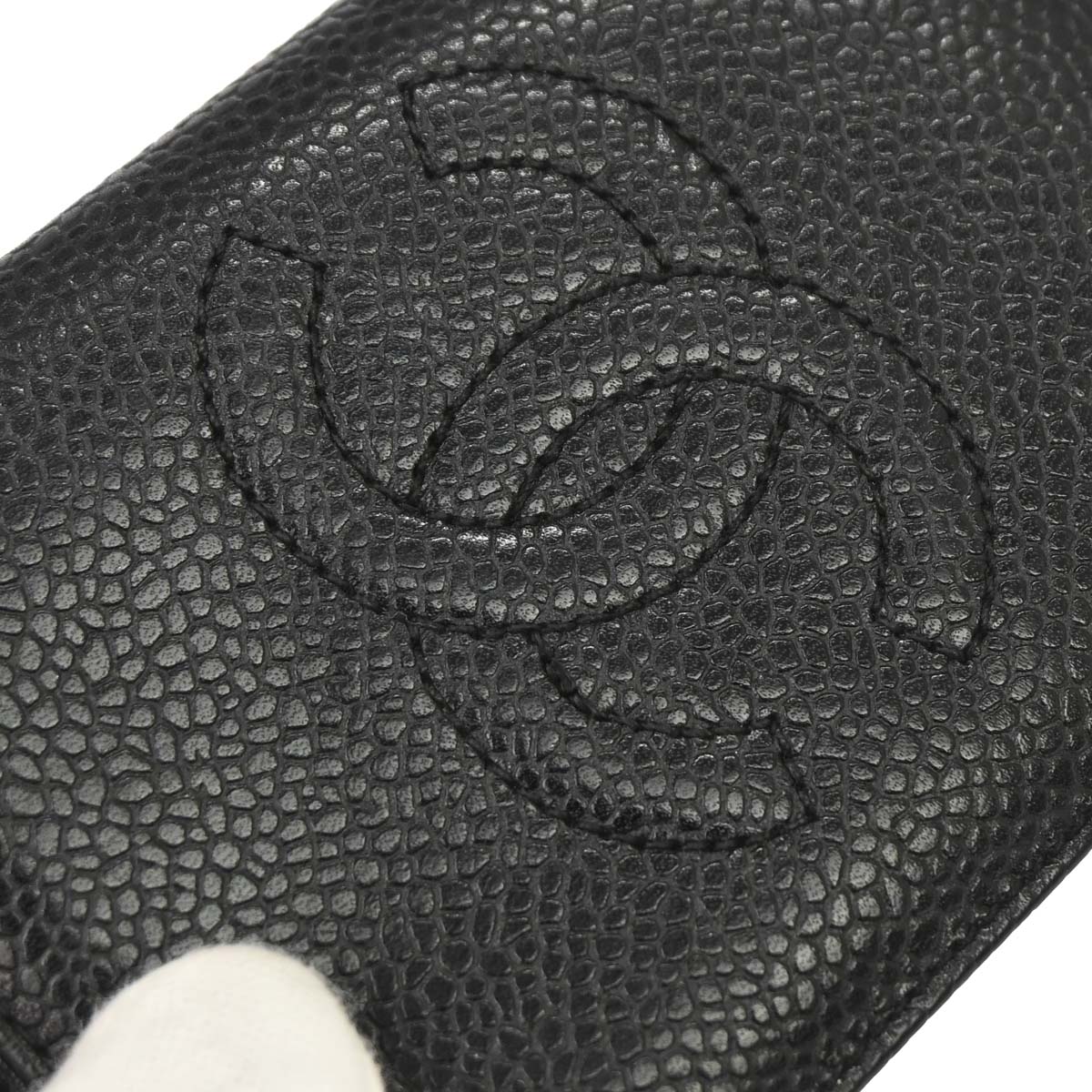 Chanel 1991-1994 Black Caviar Skin Cardholder
