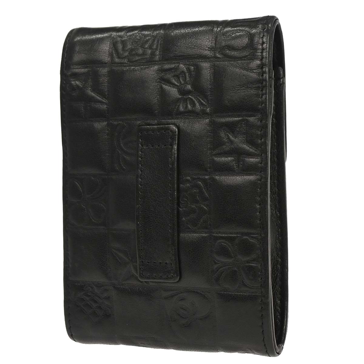 Chanel Black Lambskin Icon Cigarette Case Small Good
