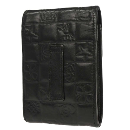 Chanel Black Lambskin Icon Cigarette Case Small Good