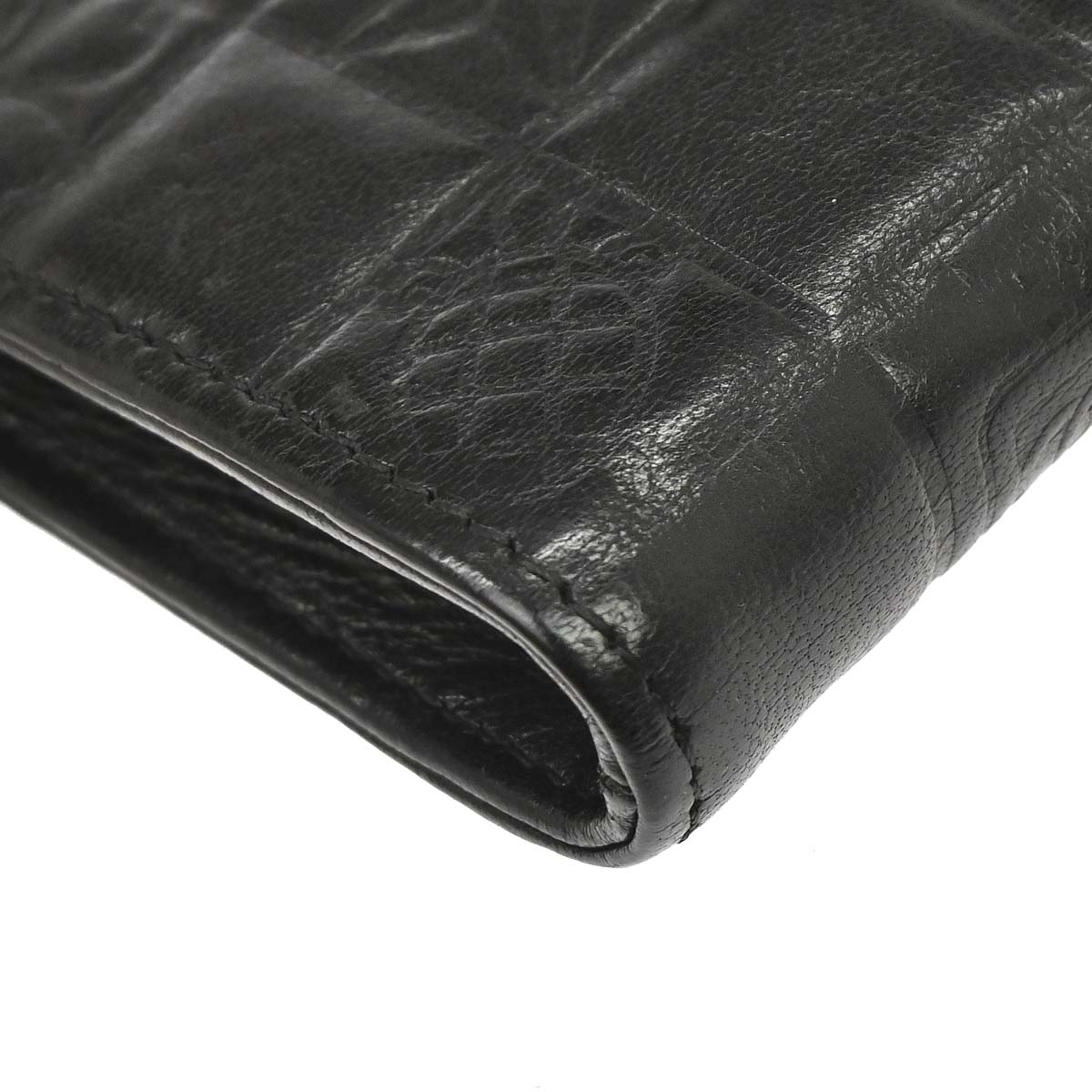 Chanel Black Lambskin Icon Cigarette Case Small Good