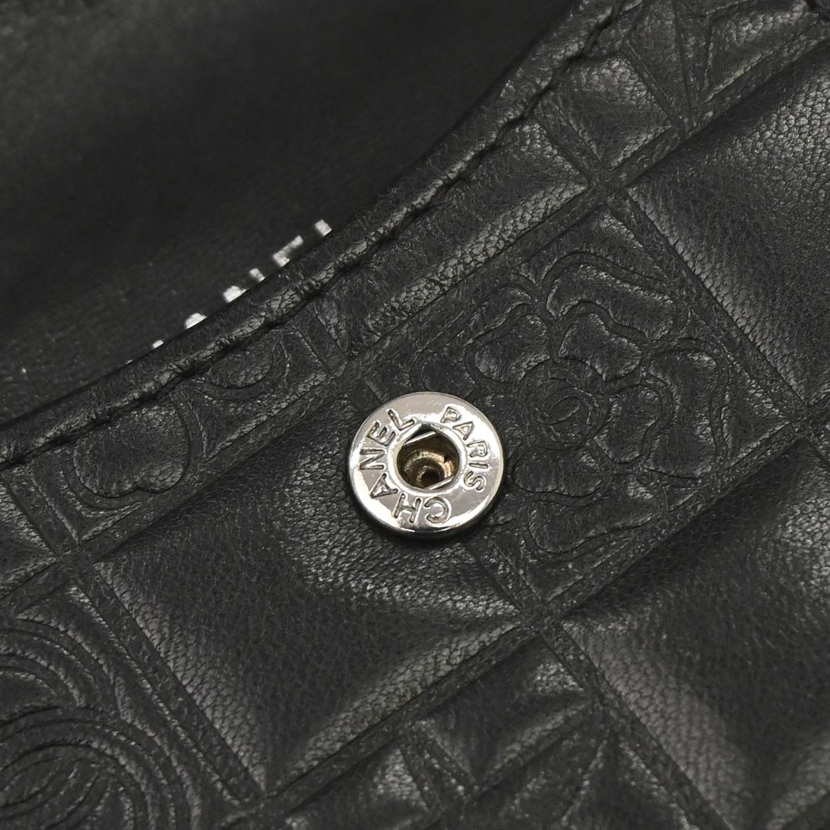 Chanel Black Lambskin Icon Cigarette Case Small Good