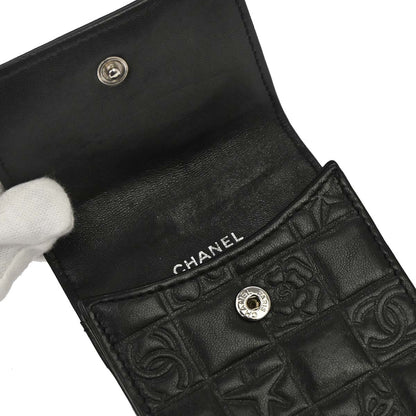 Chanel Black Lambskin Icon Cigarette Case Small Good