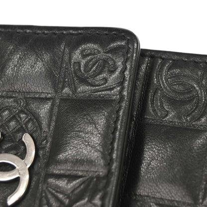 Chanel Black Lambskin Icon Cigarette Case Small Good