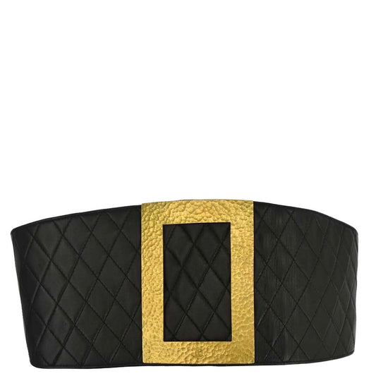 Chanel Black Lambskin Corset Belt #75/30 Small Good