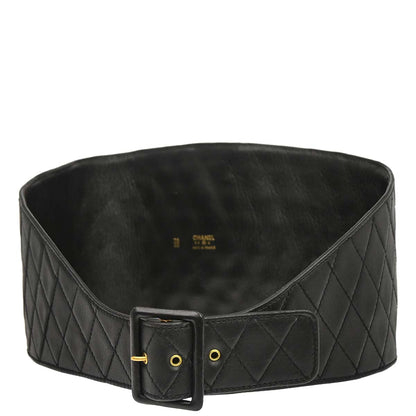 Chanel Black Lambskin Corset Belt #75/30 Small Good