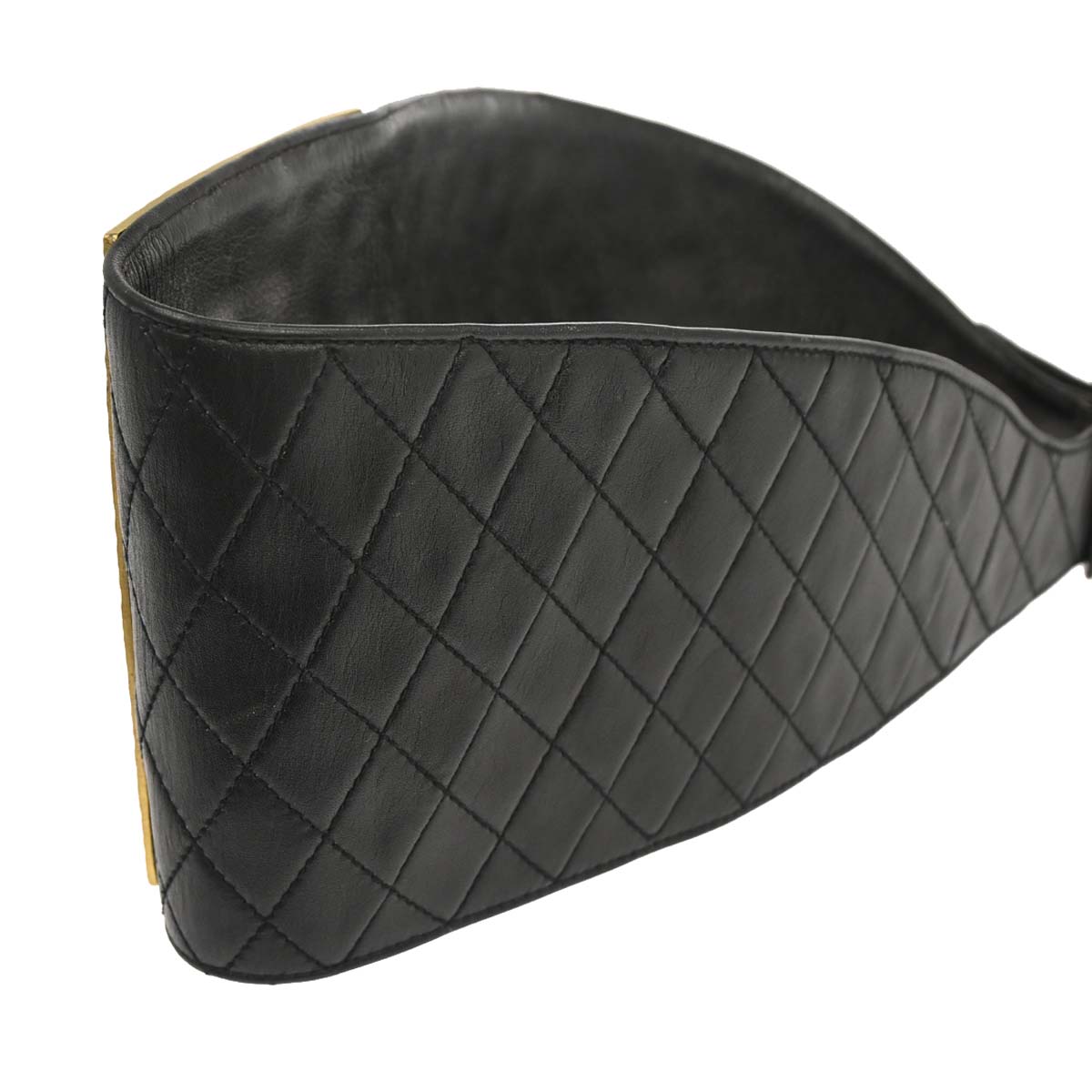 Chanel Black Lambskin Corset Belt #75/30 Small Good