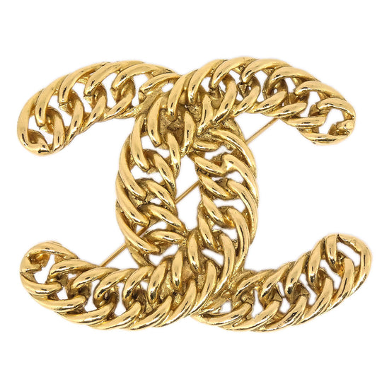 Chanel CC Brooch Pin Gold 1107