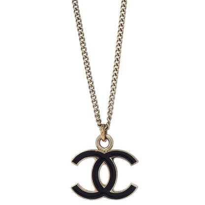 Chanel Gold Black CC Pendant Necklace 05V