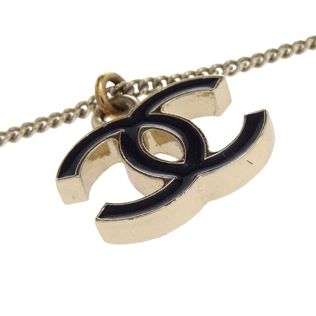 Chanel Gold Black CC Pendant Necklace 05V