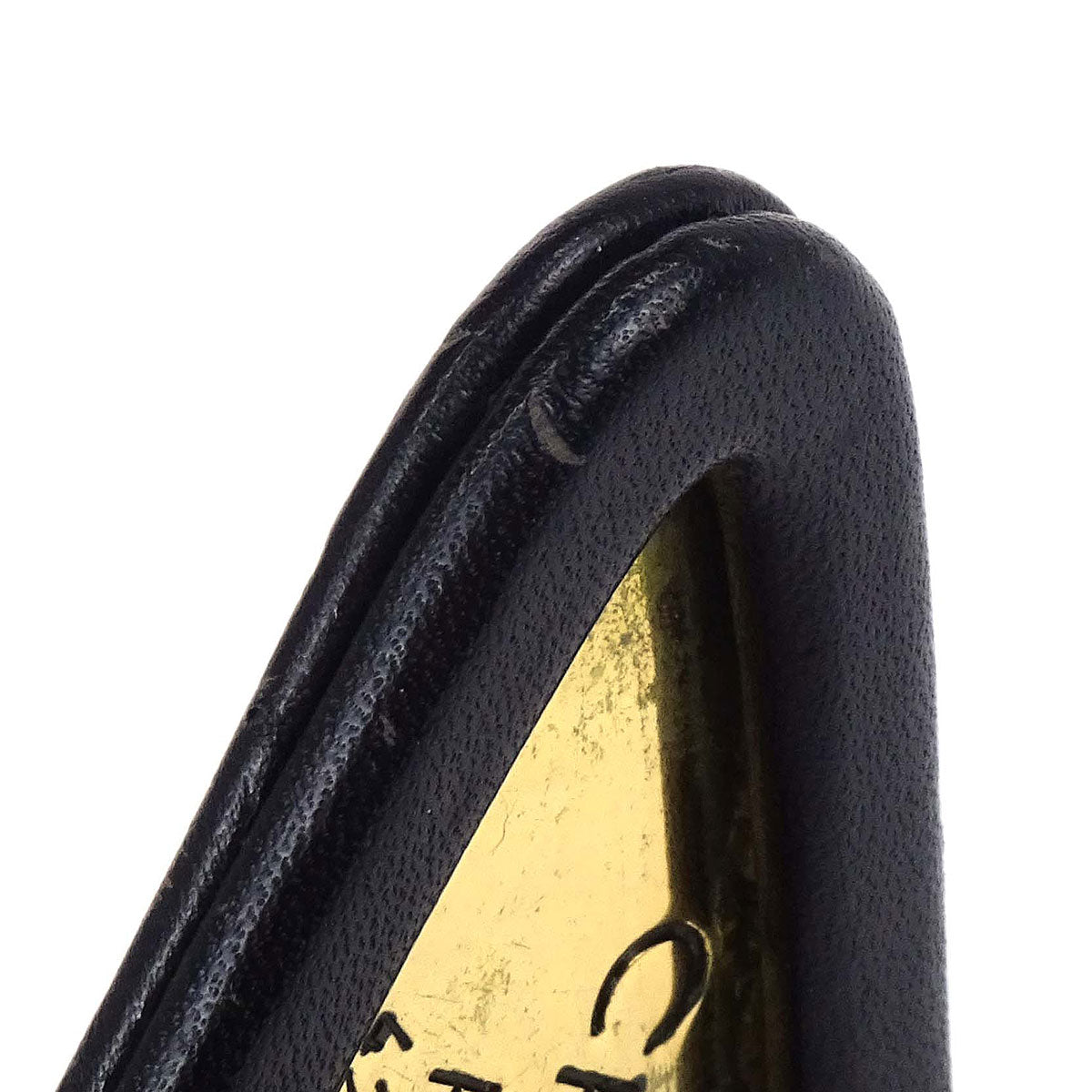 Chanel Triangle Dangle Brooch Pin Gold Black 94A