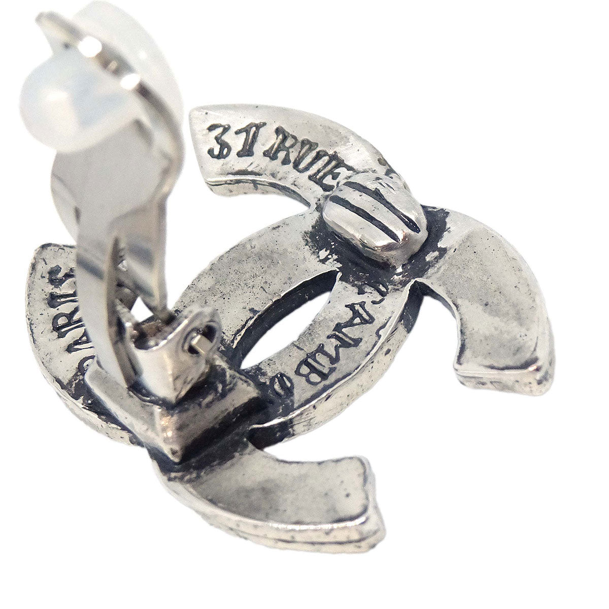 Chanel CC Clip-On Earrings Silver 99A