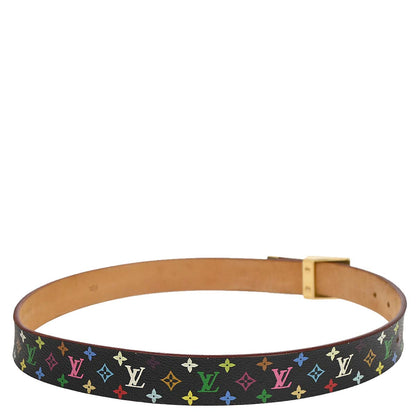 Louis Vuitton Black Multicolor Ceinture Carre Belt #70/28 M9271Y