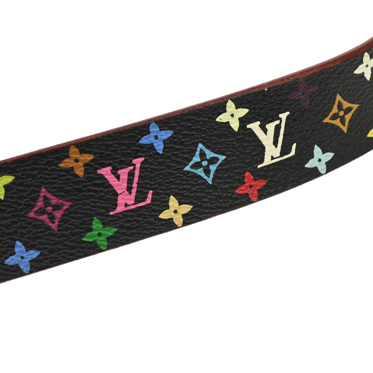 Louis Vuitton Black Multicolor Ceinture Carre Belt #70/28 M9271Y
