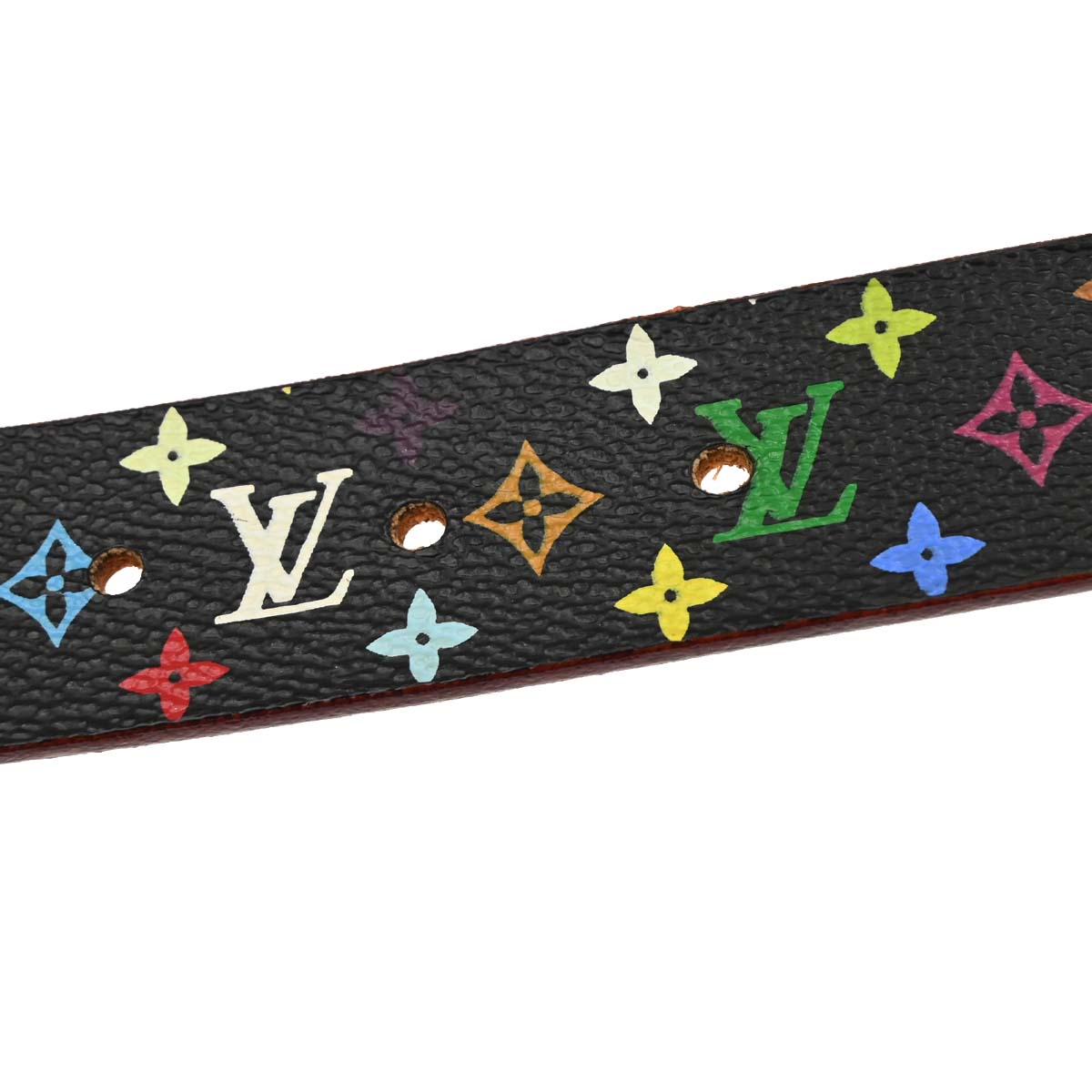 Louis Vuitton Black Multicolor Ceinture Carre Belt #70/28 M9271Y