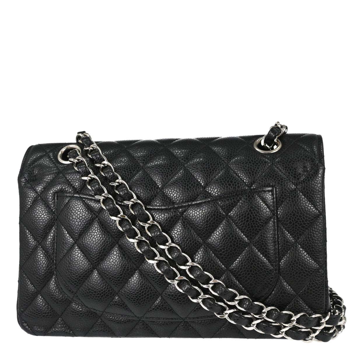 Chanel 2019 Black Caviar Skin Small Classic Double Flap Shoulder Bag