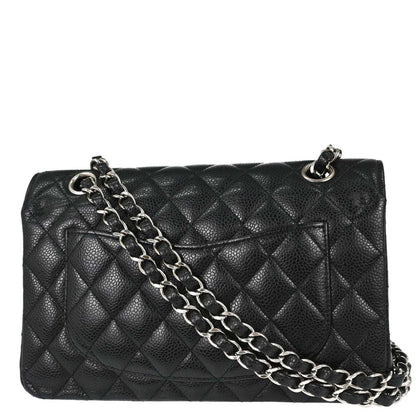 Chanel 2019 Black Caviar Skin Small Classic Double Flap Shoulder Bag
