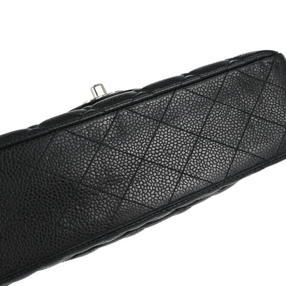 Chanel 2019 Black Caviar Skin Small Classic Double Flap Shoulder Bag