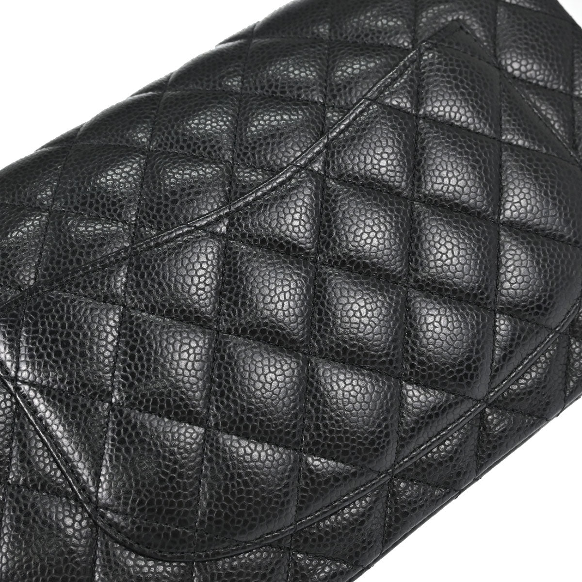 Chanel 2019 Black Caviar Skin Small Classic Double Flap Shoulder Bag