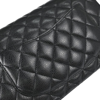 Chanel 2019 Black Caviar Skin Small Classic Double Flap Shoulder Bag